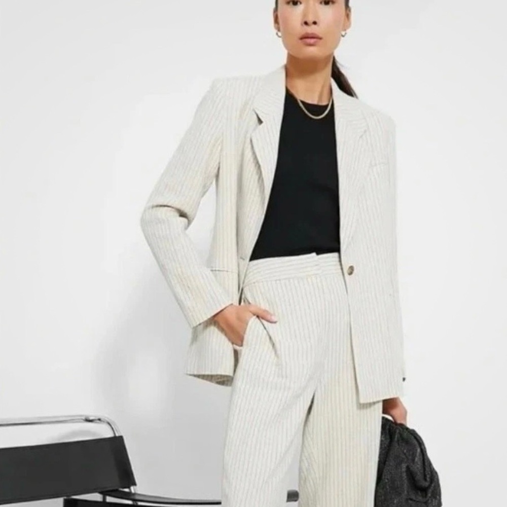 Tuckernut Natural Stripe Shea Linen Blazer NWT XXXL - Picture 2 of 3